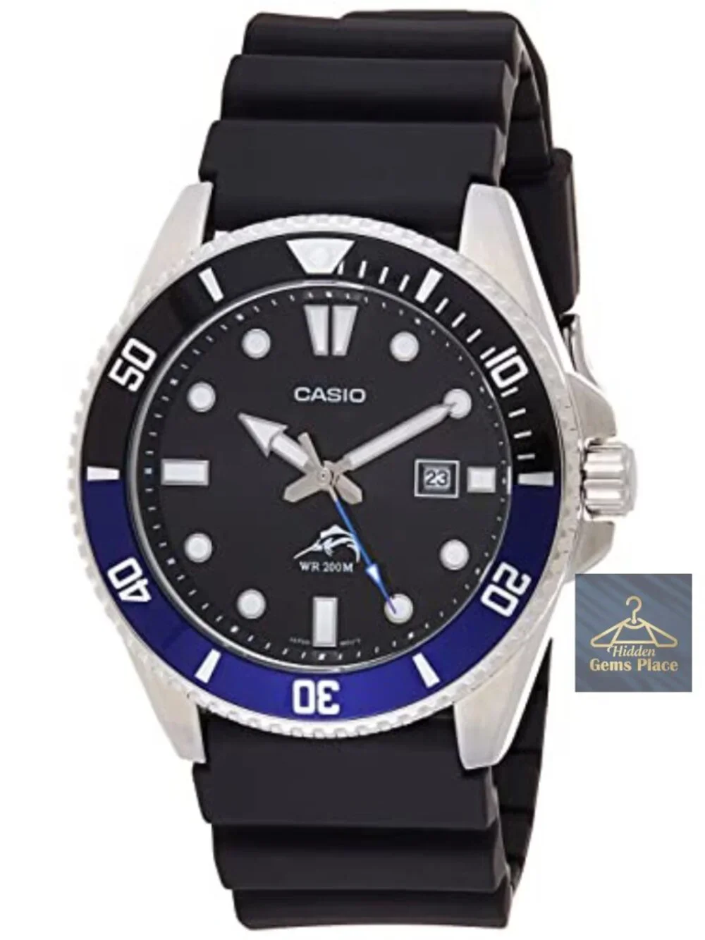 Unisex Diver Inspired Quartz Watch Stainless Steel Case Resin Band 44mm 200M WR